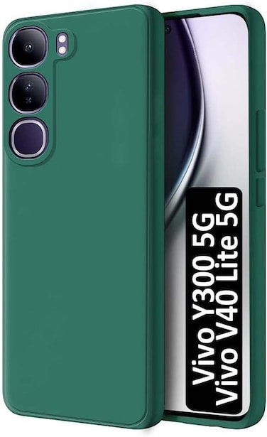 Case for Vivo Y300 Liquid Gel Rubber Bumper Case with Soft Microfiber Lining Cushion Slim Hard Shell Shockproof Protective Cover for Vivo Y300 5G 2024 (Green)