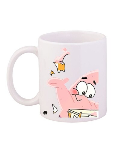 Patrick Cartoon Printed Coffee Mug White/Pink/Yellow