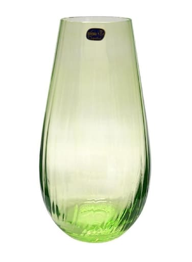 Crystal Waterfall Vase 245ml &ndash; Green Glass Flower Vase, Elegant Home Decor &amp; Gift Idea
