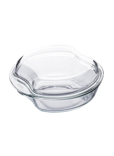 Round Casserole with Lid Clear &ndash; Elegant Glass Casserole for Baking &amp; Serving