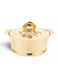 Stainless Steel Interior Cream and Gold Floral Insulated Hot Pot Food Warmer Keeps Food Warm for Hours Elegant Thermal Casserole Serving Dish