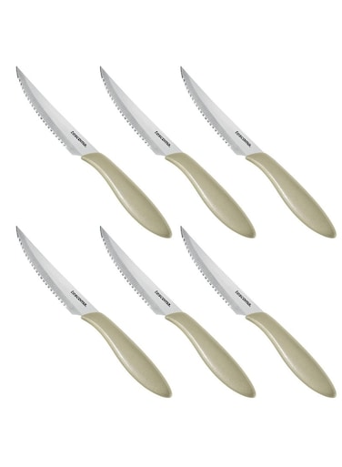 6-Piece Presto Steak Knife Set &ndash; 12cm Blades, Beige Handles, Durable &amp; Sharp
