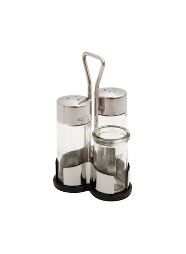 Club Salt, Pepper &amp; Toothpick Set &ndash; Silver Tabletop Set