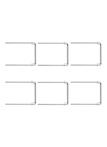 Pack of 6 Metal Roll Holders – Silver, 6 x (5x8) cm