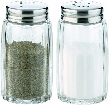 Classic Salt and Pepper Set Clear/Silver 8.8x4.5x8.3cm – Elegant Design