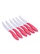 Presto Steak Knife Set &ndash; 6pcs, 12cm Blades, Red Handles, Sharp &amp; Durable (29.5 x 12 x 1.8 cm)