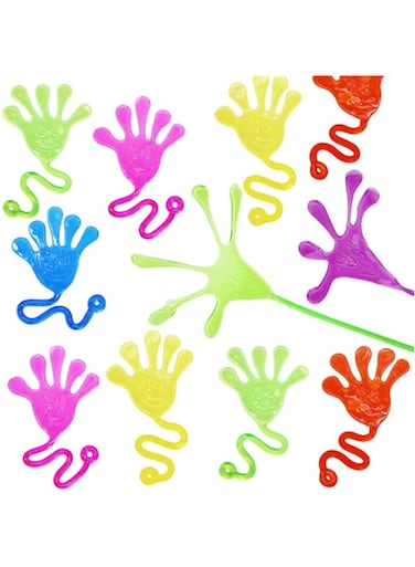 ECVV 40 Pcs Sticky Hand Toys Assorted Colors Kids' Party Favor Sets Fun Toys Stretchy Sticky Hand Toy Slappy Hands Treasure Box for Classroom Prizes Birthday Party Supplies