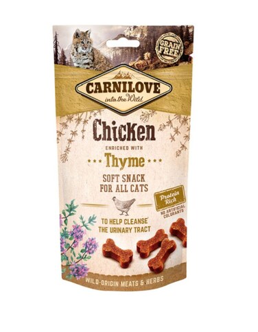 Carnilove Chicken Soft Snack for Cats 50g &ndash; Enriched with Thyme, Grain-Free Treat