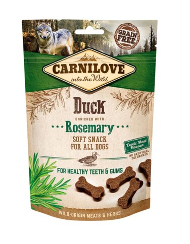 Carnilove Duck with Rosemary Soft Snack for Dogs 200g &ndash; Grain-Free, Healthy Treat for All Dogs