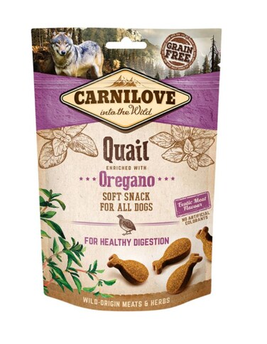 Carnilove Quail with Oregano Soft Snack for Dogs 200g &ndash; Grain-Free, Natural Treat for Healthy Digestion