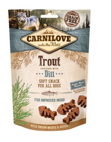 Carnilove Trout with Dill Soft Snack for Dogs 200g &ndash; Grain-Free, Natural Treat for Healthy Digestion