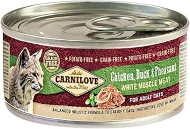 Carnilove Chicken, Duck &amp; Pheasant for Adult Cats (Wet Food Cans) 100g - Pack of 12