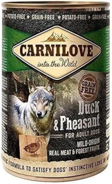Carnilove Duck &amp; Pheasant for Adult Dogs (Wet Food Cans) 400g - Pack of 8