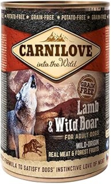 Carnilove Lamb &amp; Wild Boar for Adult Dogs (Wet Food Cans) 400g - Pack of 8