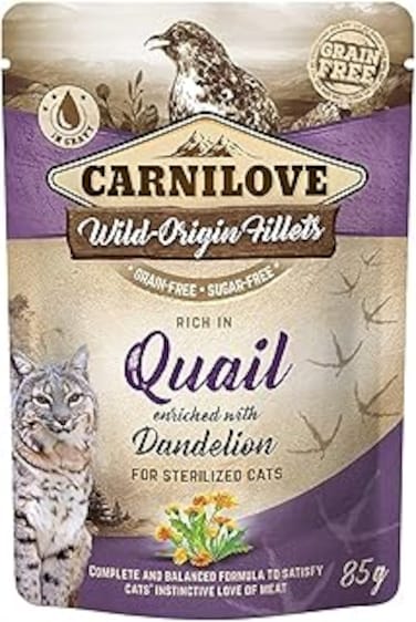 Carnilove Duck enriched with Catnip for Adult Cats (Wet Food Pouches) 85g  - Pack of 20