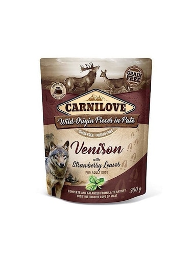 Carnilove Venison with Strawberry Leaves Wet Dog Food - 300g
