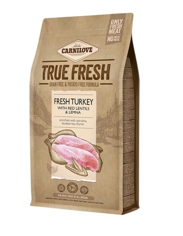 Carnilove True Fresh Turkey for Adult Dogs   Grain-Free Dog Food with Red Lentils &amp; Lemna
