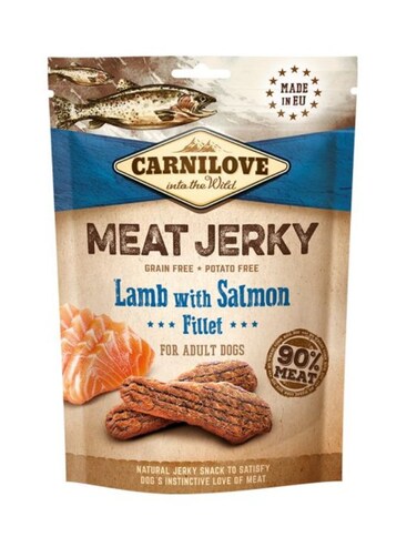 Carnilove Jerky Snack Lamb &amp; Salmon Fillet 100g   High-Protein Dog Treat