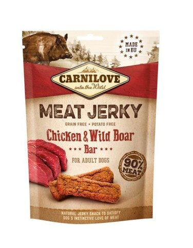 Carnilove Jerky Snack Chicken &amp; Wild Boar Bar 100g   High-Protein Dog Treats