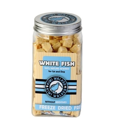 KIWI WALKER Freeze Dried Grain Free Snack White Fish Cubes Dog &amp; Cat Treats 60G
