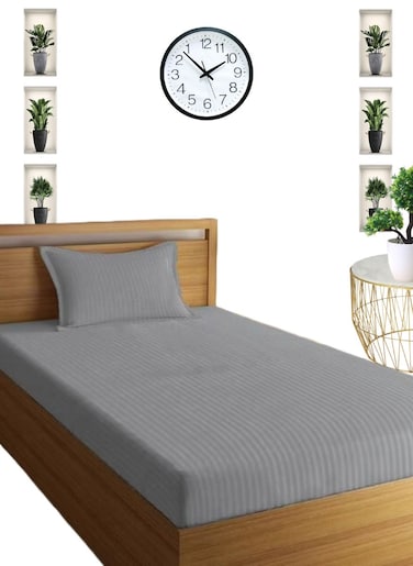 Silver Extra Deep Pocket Bed Sheet Cotton 2 Piece Sheet Set 100x200+15cm