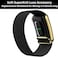 Soft Wristband with Luxe Accessories Comfortable with Whoop 4.0 Device, Stylish &amp; Affordable Replacement Band Strap, Soft Stretchy Fabric Strap Band with Gold Accessories  BLACK
