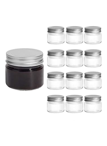12-Piece Mason Jar with Airtight Metal Regular Lid Clear/Silver