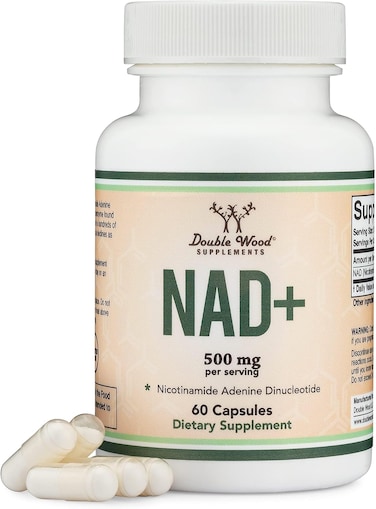 Double Wood Supplements NAD+ Anti Aging &amp; Cell Regeneration   500mg of 95% Pure NAD Plus Per Serving, 30 Day Supply   Similar to Nicotinamide Riboside   Third Party Tested, Vegan Safe, Non-GMO