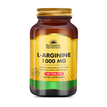 Sunshine Nutrition L-Arginine 1000 mg - Promotes Stamine and Performance - 100 Tablets