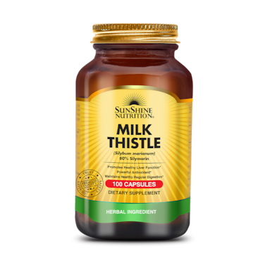 Sunshine Nutrition Milk Thistle - Promotes healthy Liver Function - Maintains Healthy Regular Digestion - 100 Capsules