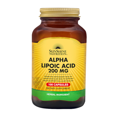 Sunshine Nutrition Alpha Lipoic Acid 200mg - Promotes Antioxidant Health - 100 Capsules