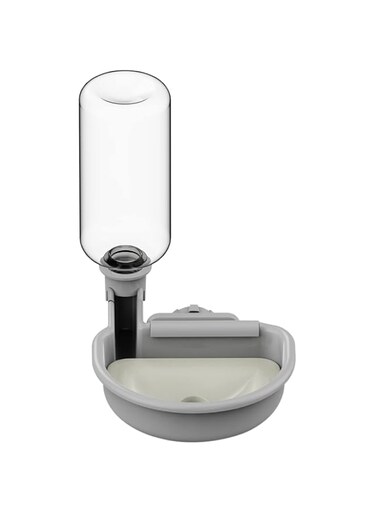 TOKAYIFE Pet Water Bottle [Grey, 480ml] Cage Water Bottles for Rabbits, Dogs, Ferrets, Cats and Other Small Animals, Anti-Overflow Water Dispenser for Crate