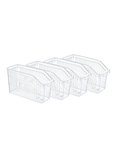 Pack Of 4 Orgamix Fridge Organizers Transparent 13x30x27cm