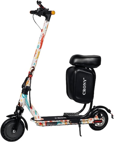 كروني سكوتر كهربائي M365 من اكس ام مع مقعد وتطبيق، محرك 350 واط، 25-45 كم/ساعة، 3 اوضاع سرعات، تعليق امامي، فرامل قرصية خلفية، تحميل 120 كجم، صندوق تخزين وحامل جوال (فلاور كات)