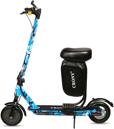 كروني سكوتر كهربائي M365 من اكس ام مع مقعد وتطبيق، محرك 350 واط، 25-45 كم/ساعة، 3 اوضاع سرعات، تعليق امامي، فرامل قرصية خلفية، تحميل 120 كجم، صندوق تخزين وحامل جوال (بلو كامو)