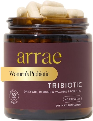 Arrae Tribiotic, Probiotics For Women, Support For l pH Balance, Gut, Immune, And Feminine Health, Prebiotics, Probiotics, Postbiotics, 60 Count