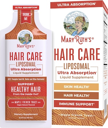 MaryRuth Organics Hair Growth Liquid With Vitamin D3, E, Sugar/Gluten Free, Biotin, Hyaluronic Acid, Selenium For Skin Care, Vegan, Non-GMO, 14-0.5 Fl Oz Pouches
