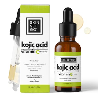 SkinSetGo Dynamic Antioxidant Dark Spot Remover Serum with Kojic Acid, Vitamin C, &amp; Glycolic Acid, For Sun Spots, Age Spots, &amp; Even Skin Tone