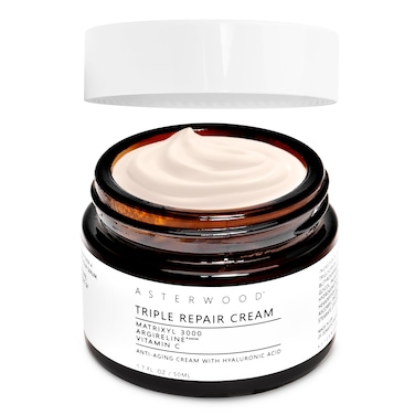 Matrixyl 3000, Argireline Peptide, Vitamin C Cream - Triple Repair Moisturizing Cream - with Hyaluronic Acid - Anti-Aging Night Cream for Women - Hydrating for Dry Skin - 1.7 oz