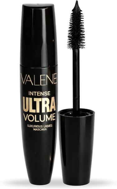 VALENE Intense Ultra Volume Mascara, Blackest Black &ndash; Volumizing &amp; Lengthening Mascara, Clump-Free Formula for Thicker, Longer, Luxurious Lashes