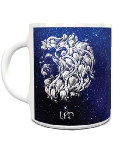 Impress Ceramic Coffee Mug with Zodiac Leo Sign (White)