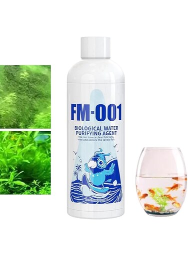 300ML FM-001 Fish Tank Water Purifier Algae Remover, Fish Tank Clear Water Treatment, Fish Tank Water Conditioner, Pond Clear Water Treatment, Algae Remover Pond, Quickly Fish Water Treatment