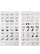 Excefore Hanging Jewelry Organizer, 2 Pcs Accessories Organizer, 160 Clear Pockets Double Sides Wardrobe Storage Holder Bag with Hook for Travel Storing Jewelries Earrings Necklaces Makeups Rings