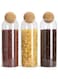 Glass Jar with Ball Cork Lid, Glass Canister with Wood Lid, Storage Container Jars for Coffee, Tea, Spice, Sugar, Salt, Set of 3 (1600ml)