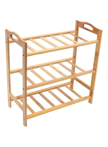 Blueberry 3 Shelf Shoe Rack 66 X 24 X 50cm Brown