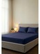 Cotton 3-Piece Microfiber King Fitted Sheet Set &acirc;&euro;&ldquo; Navy Blue Striped 180 x 200 cm with Full Elastic &amp; 2 Pillowcases