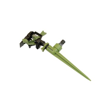 Beorol Garden Pulsating Sprinkler Tool with &frac34;&rdquo; Adaptor for Good for watering Lawns, Flower or Vegetable Beds and Front Gardens, Green