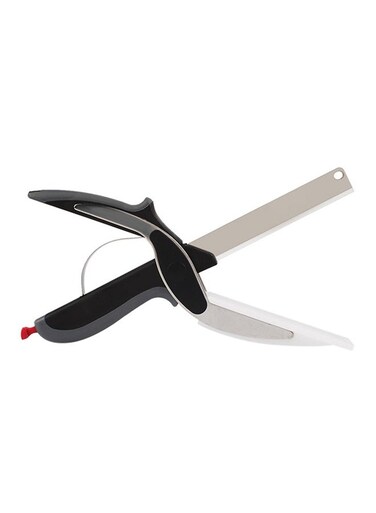 Clever Vegetable Cutter And Knife Scissors Black/Silver 9.6inch