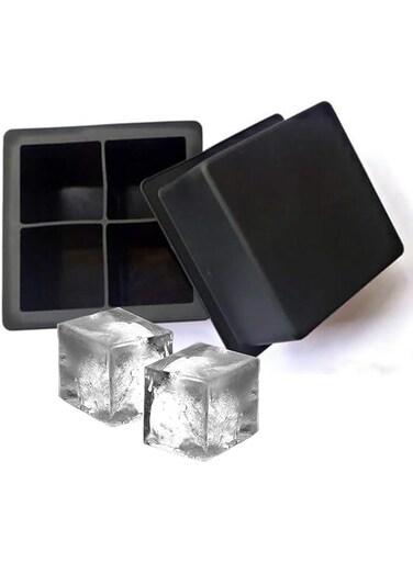 SKEIDO whiskey ice cube mold ice tray cocktail ice cubes made with 4 square ice cubes (2)