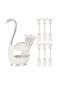 Silver 6-Piece Swan Dessert Fork Set Stainless Steel Appetizer Forks with Elegant Swan Holder Mini Fruit &amp; Cake Forks for Tea Parties, Guests &amp; Home